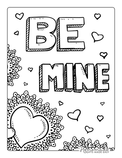 Valentines Day Coloring Pages Be Mine