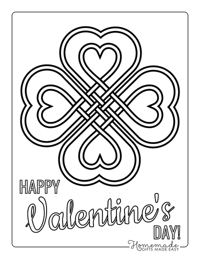 Valentines Day Coloring Pages Celtic Heart Knot to Color