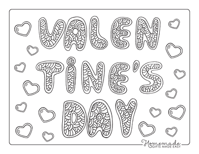 Valentines Day Coloring Pages Doodle Heart Bubbles