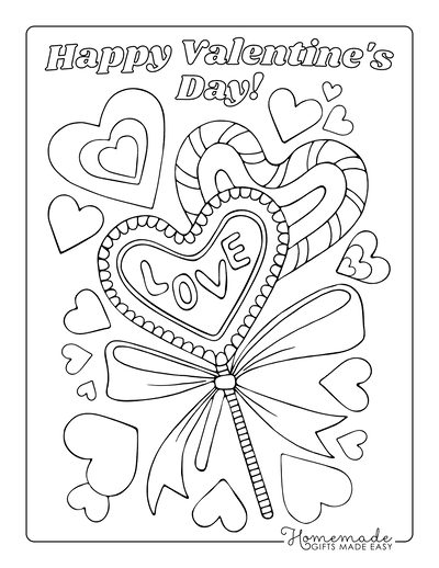 Valentines Day Coloring Pages Heart Candy