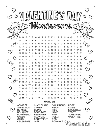 Free Printable Valentine's Day Word Search Puzzles