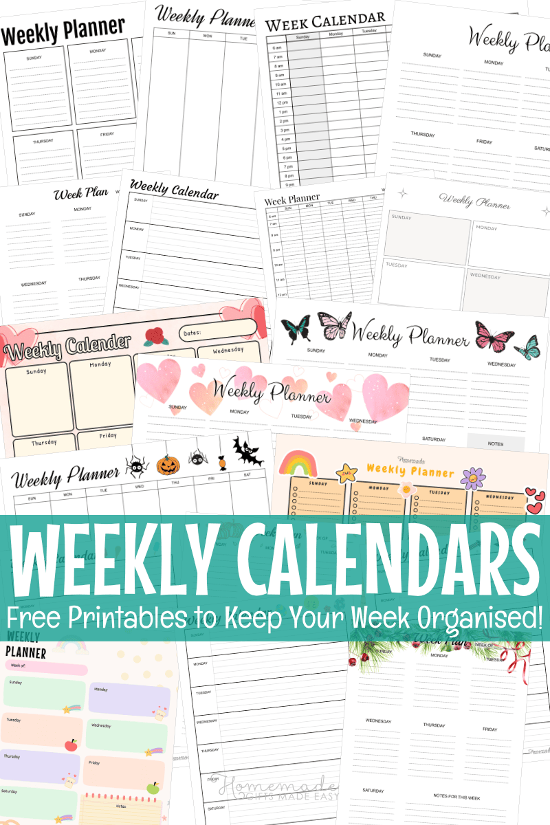 Weekly planner printable template