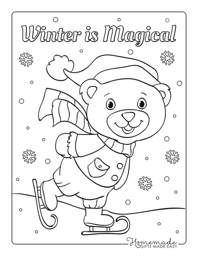 preschool coloring pages for winter