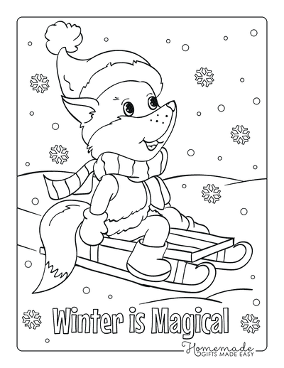 preschool coloring pages for winter