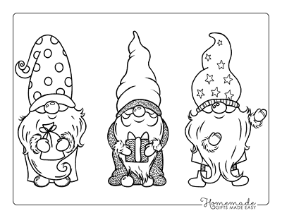 Winter Coloring Pages Cute Gnomes to Color
