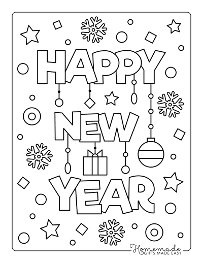 Winter Coloring Pages Happy New Year