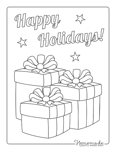 Winter Coloring Pages Holiday Gifts