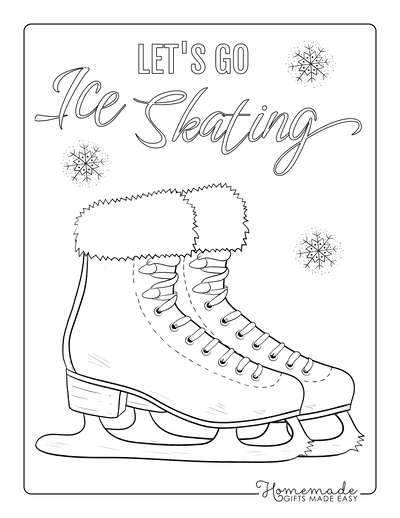 Winter Coloring Pages Ice Skates