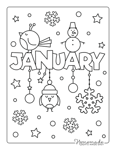 Coloring pages for january