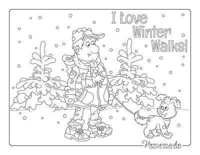 I Love Winter Giant Coloring Poster