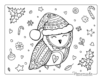 Winter Coloring Pages Owl Doodle to Color