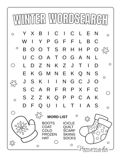winter word mining game  Free printables, Winter words, Free printable  worksheets