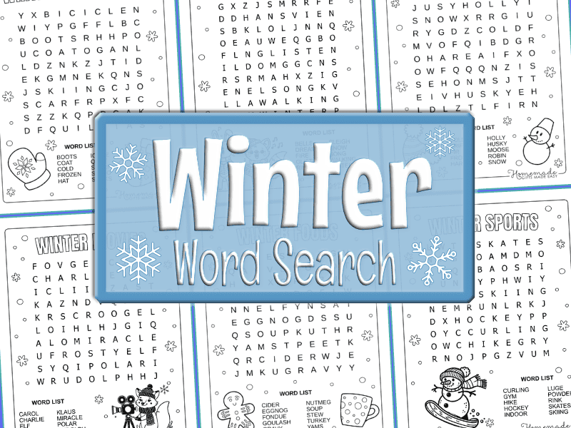 Free printable Winter Word Search