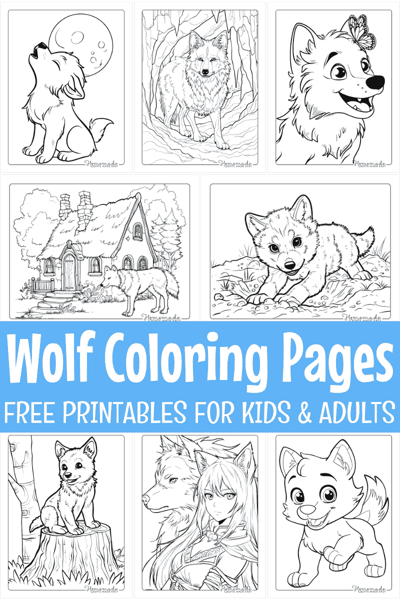 free printable wolf coloring pages pdfs