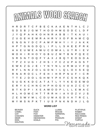 Word Search Puzzles