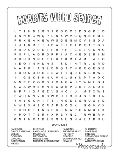 Free Printable Adult Word Search