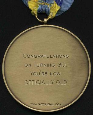 30th birthday gag gift badge