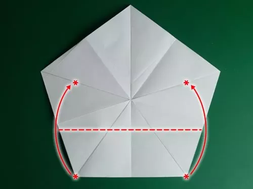 5 pointed origami star step 1