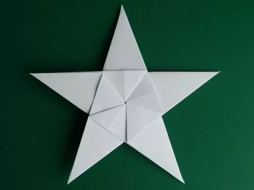 5 pointed origami star finished back