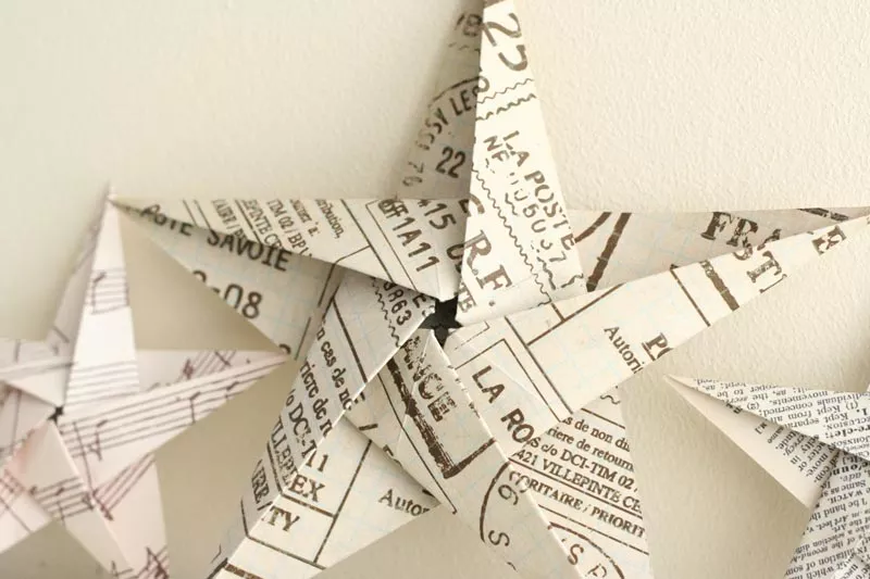 5 pointed origami star close-up