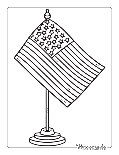American Flag Coloring Pages Easy Us Flag Outline Table Flag