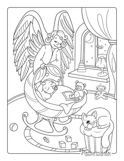 Angel Coloring Pages Beautiful Guardian Angel Coloring Page
