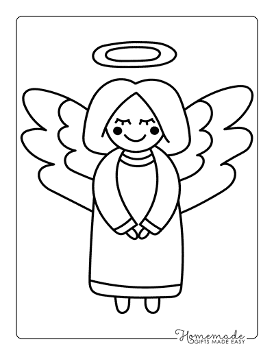 Angel Coloring Pages Little Guardian Angel Drawing for Preschoolers