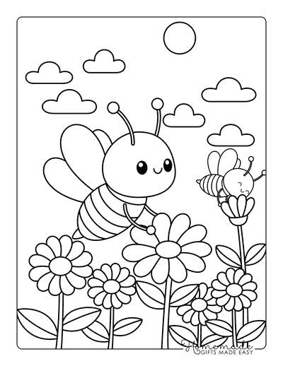 Bee Coloring Pages (Free Printable PDFs)