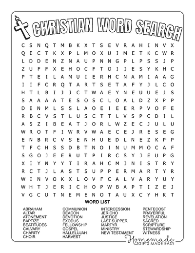 Bible Word Search Christian Words Hard