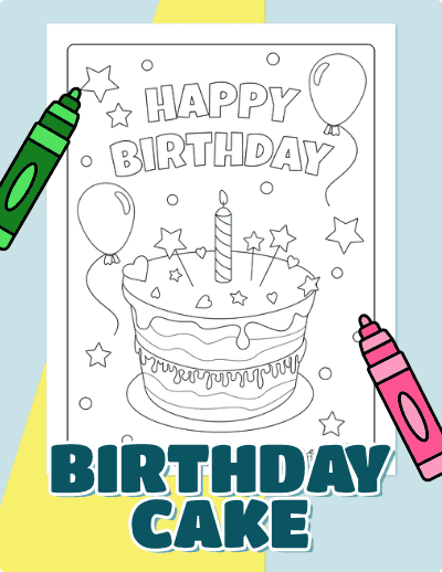 Birthday Cake Coloring Pages