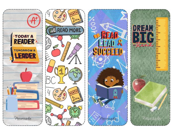 Bookmark Templates Back to School Educational Bookmarks