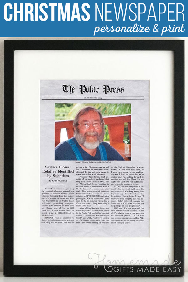 Make a Funny Christmas Newspaper with your photo
