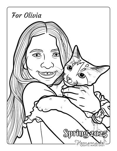 Coloring Contest Spring 2025 Olivia and Her Favorite Cat
