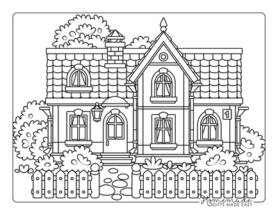 Cozy Coloring Pages Relaxing Cozy House for Adults to Color