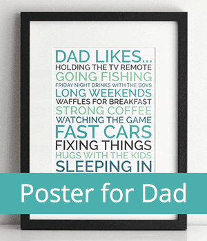 personalized dad likes poster