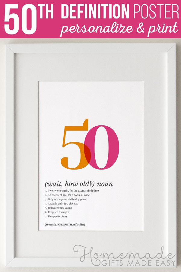 Create a unique 50th birthday poster gift
