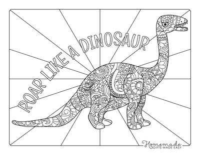 Dinosaur Coloring Pages Apatosaurus Doodle for Adults