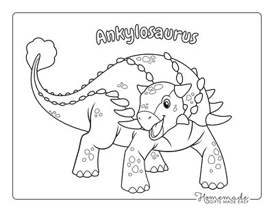 Dinosaur Coloring Pages Cute Ankylosaurus