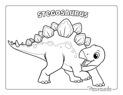Dinosaur Coloring Pages Cute Stegosaurus 2