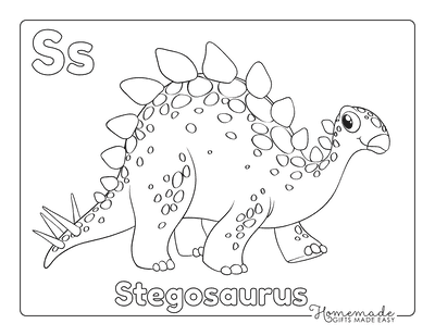 Dinosaur Coloring Pages Cute Stegosaurus for Preschoolers