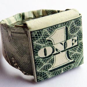money origami anniversary gift