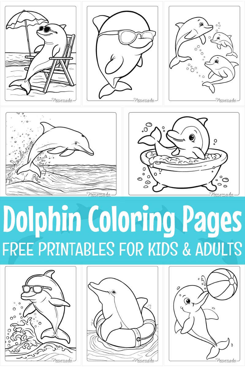 Free Dolphin Coloring Pages for Kids & Adults (PDF Printables)