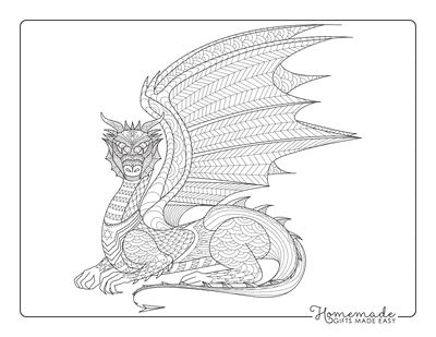 Dragon Coloring Pages Zentangle for Adults