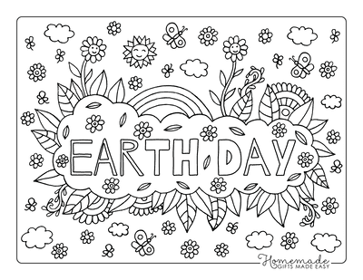 Earth Day Coloring Pages Doodle for Teens