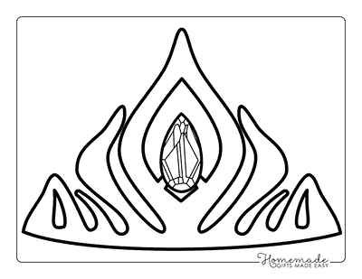 Elsa Coloring Pages Easy Elsas Crown Drawing Outline to Color