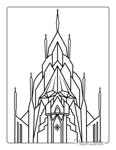 Elsa Coloring Pages Frozen Easy Elsa Castle Outline to Color