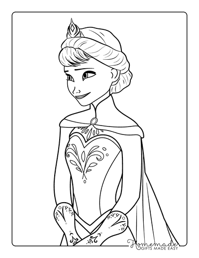 Elsa Coloring Pages Frozen Elsa Coronation Dress