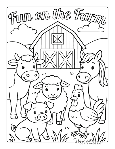 Farm Animal Coloring Pages Fun on the Farm