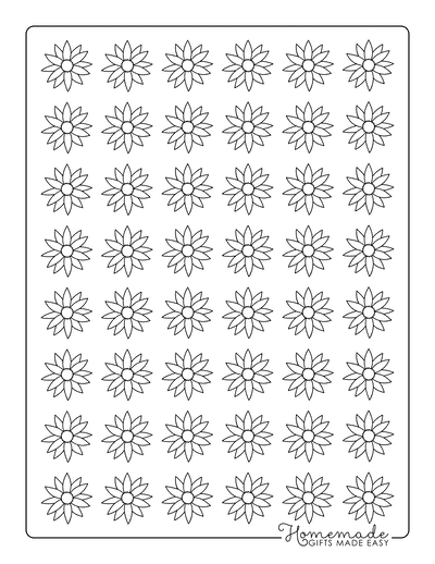 Flower Template Shape Pointed Petals 1 Inch