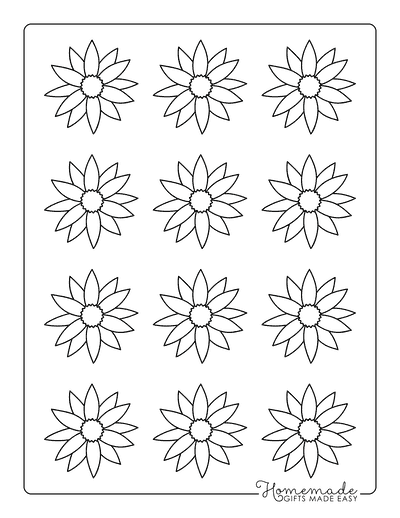 Flower Template Shape Pointed Petals 2 Inch